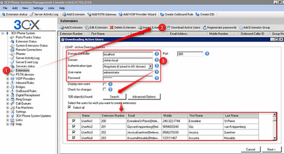 How to Import an Active Directory User into 3CX Phone System